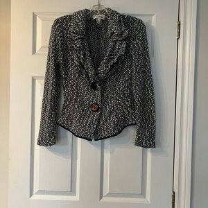 4/$20 Joseph Ribkoff Textured Black and White Blazer